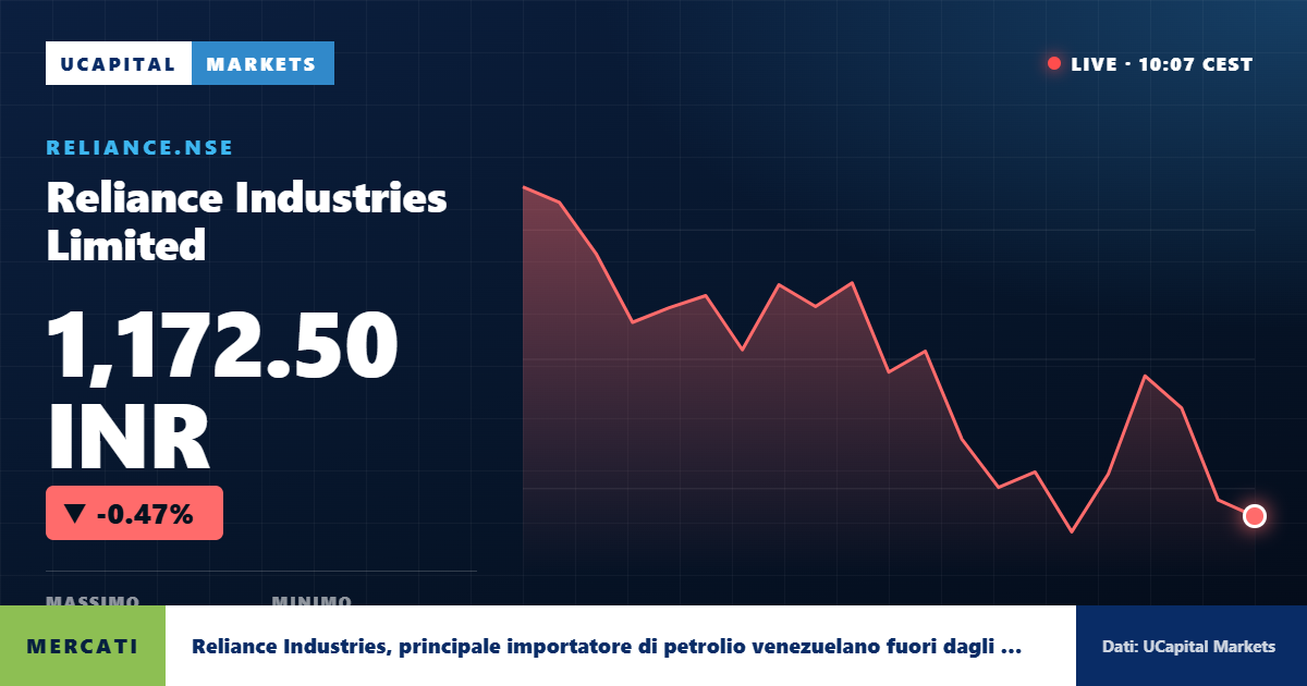 Reliance Industries, principale importatore di petrolio venezuelano fuori dagli USA