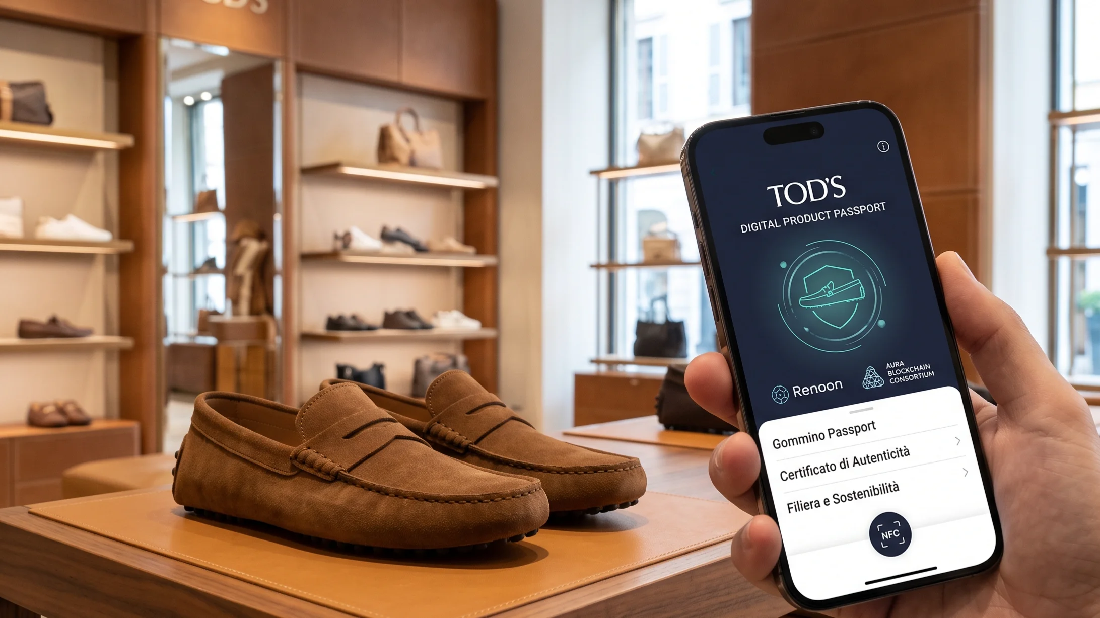 Tod's lancia il Digital Product Passport per i mocassini Gommino con Renoon e Aura
