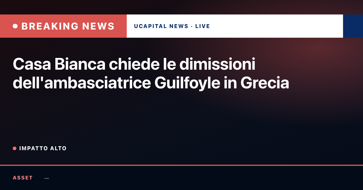 Casa Bianca chiede le dimissioni dell'ambasciatrice Guilfoyle in Grecia
