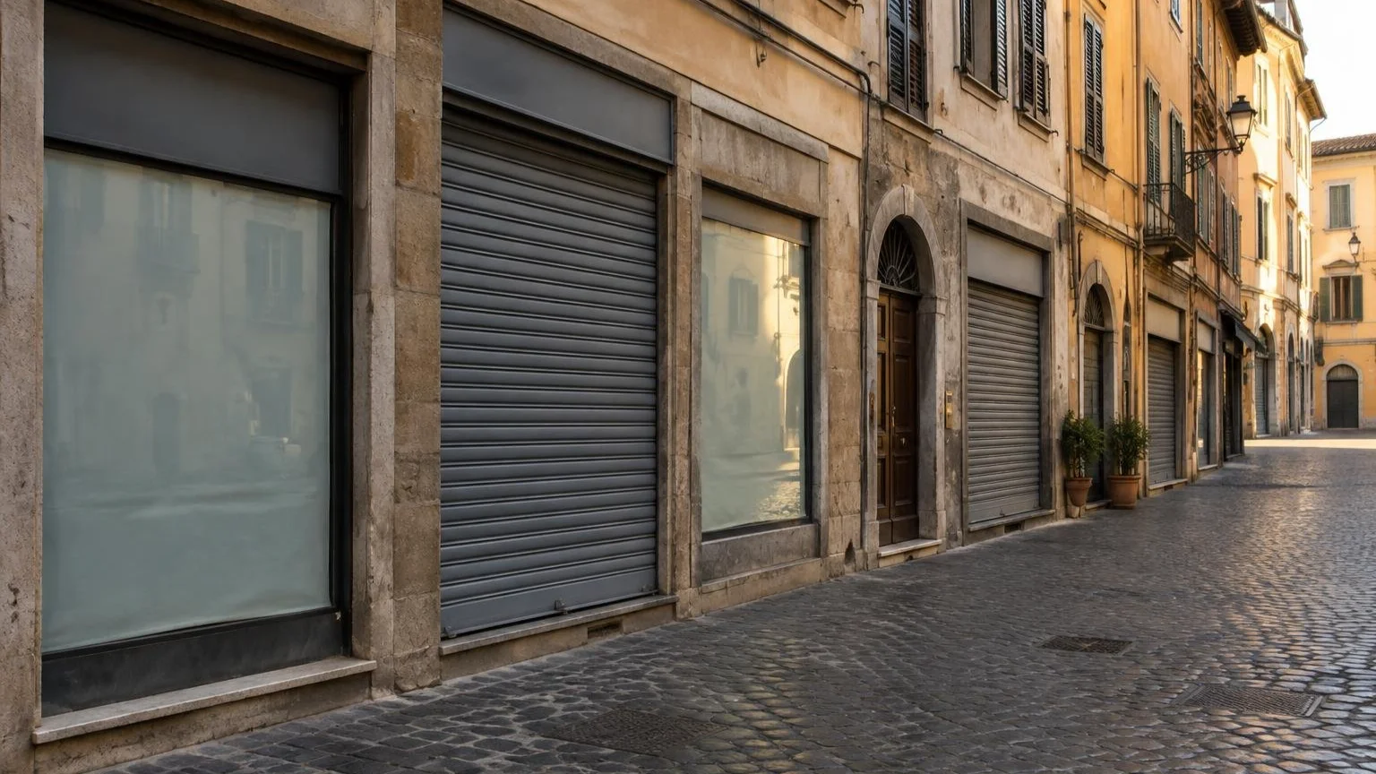 Negozi sfitti in Italia, oltre 460.000, il 16,9% del totale, secondo Confcommercio